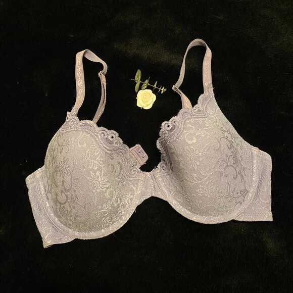 MAIDENFORM Lace Demi Underwire T-Shirt Bra Lavendar 34D - Picture 1 of 3